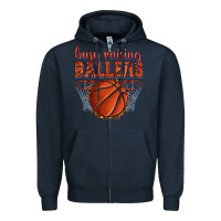 Navy busy raising ballers basketball Zipper Hoodie - texasbilliewilder