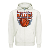 Oatmeal Heather busy raising ballers basketball Zipper Hoodie - texasbilliewilder