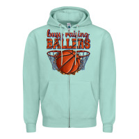 Seafoam busy raising ballers basketball Zipper Hoodie - texasbilliewilder