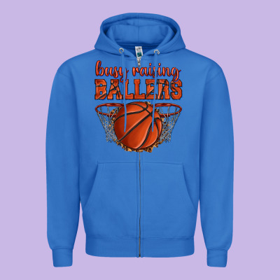 Busy Raising Ballers Basketball Zipper Hoodie Designed By Texasbilliewilder
