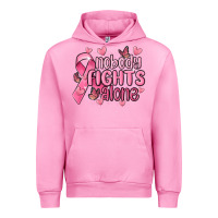 Fuchsia Pink nobody fights alone cancer Urban Hoodie - MaliasSmallBusiness