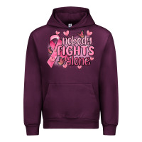 Mauve Wine nobody fights alone cancer Urban Hoodie - MaliasSmallBusiness