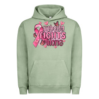 Pigment Oil Green nobody fights alone cancer Urban Hoodie - MaliasSmallBusiness