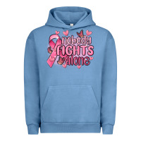 Pigment Pebble Blue nobody fights alone cancer Urban Hoodie - MaliasSmallBusiness