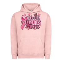 Pigment Salmon nobody fights alone cancer Urban Hoodie - MaliasSmallBusiness