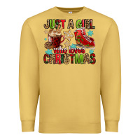 Antique Gold just a girl who loves christmas Premium Sweatshirt - FaDigitalArtStudio