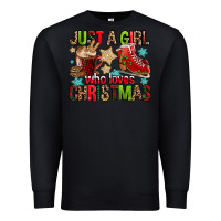 Black just a girl who loves christmas Premium Sweatshirt - FaDigitalArtStudio