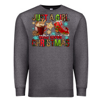 Charcoal Heather just a girl who loves christmas Premium Sweatshirt - FaDigitalArtStudio