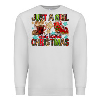 Dove Grey just a girl who loves christmas Premium Sweatshirt - FaDigitalArtStudio