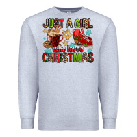 Heather Grey just a girl who loves christmas Premium Sweatshirt - FaDigitalArtStudio