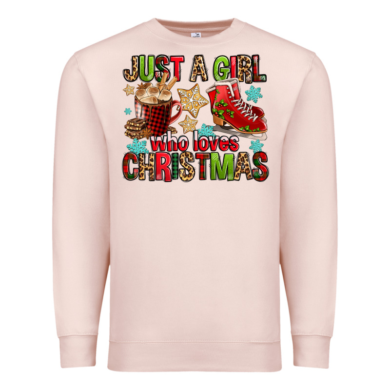 Just A Girl Who Loves Christmas Premium Sweatshirt by FaDigitalArtStudio | Teevron