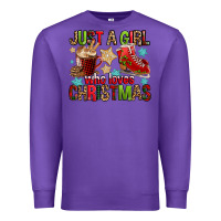 Purple just a girl who loves christmas Premium Sweatshirt - FaDigitalArtStudio