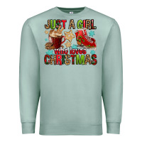 Seafoam just a girl who loves christmas Premium Sweatshirt - FaDigitalArtStudio