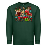 Sports Green just a girl who loves christmas Premium Sweatshirt - FaDigitalArtStudio