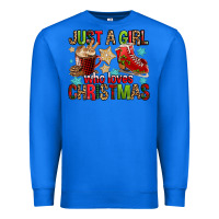 True Royal just a girl who loves christmas Premium Sweatshirt - FaDigitalArtStudio