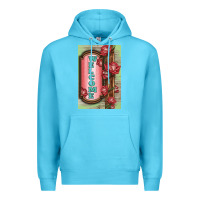 Ocean Blue Western Red Roses Welcome Premium Hoodie - LillyAllenDesigns