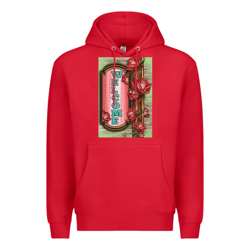 Western Red Roses Welcome Premium Hoodie by LillyAllenDesigns | Teevron