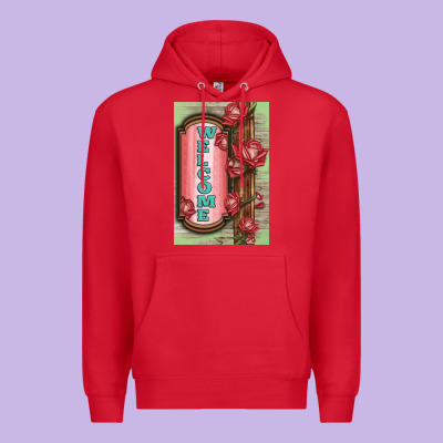 Western Red Roses Welcome Premium Hoodie Designed By Lillyallendesigns