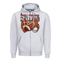 Heather Grey busy raising ballers football Zipper Hoodie - texasbilliewilder