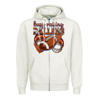 Oatmeal Heather busy raising ballers football Zipper Hoodie - texasbilliewilder