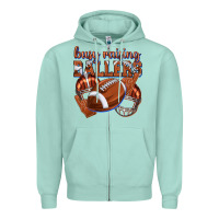 Busy Raising Ballers Football Zipper Hoodie | Teevron