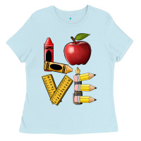 Baby Blue love teacher Ladies Tee - BarkalooDesign