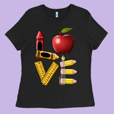 Love Teacher Ladies Tee Designed By Barkaloodesign
