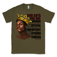 Army Green afro man god says you are Classic Tee - texasbilliewilder