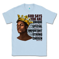 Dusty Blue afro man god says you are Classic Tee - texasbilliewilder
