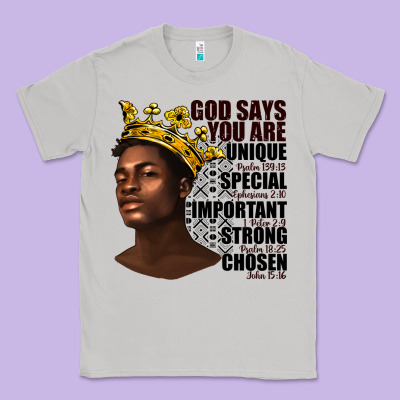 Classic Tee afro man god says you are