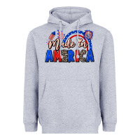 Heather Grey Made in America 4th of july Heavyweight Hoodie - CowGirlArtShop