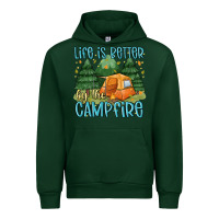 Forest Green life is better by the camp fire Urban Hoodie - MaliasSmallBusiness