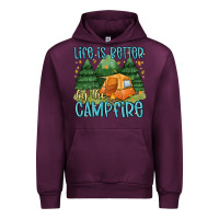 Mauve Wine life is better by the camp fire Urban Hoodie - MaliasSmallBusiness