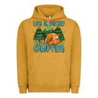 Pigment Peanut Butter life is better by the camp fire Urban Hoodie - MaliasSmallBusiness
