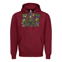 Burgundy Mardi Gras Fleur De Lis Zipper Hoodie - RanaPortraitStore