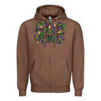 Chestnut Mardi Gras Fleur De Lis Zipper Hoodie - RanaPortraitStore