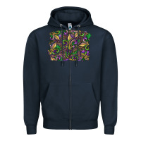 Navy Mardi Gras Fleur De Lis Zipper Hoodie - RanaPortraitStore
