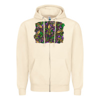 Sandshell Mardi Gras Fleur De Lis Zipper Hoodie - RanaPortraitStore