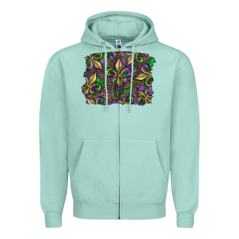 Mardi Gras Fleur De Lis Zipper Hoodie by RanaPortraitStore | Teevron