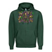 Sports Green Mardi Gras Fleur De Lis Zipper Hoodie - RanaPortraitStore