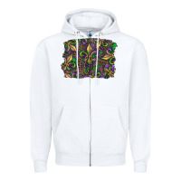 White Mardi Gras Fleur De Lis Zipper Hoodie - RanaPortraitStore