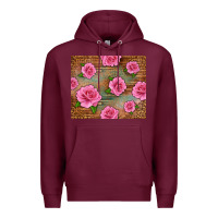 Burgundy Western Pink Roses Premium Hoodie - LillyAllenDesigns