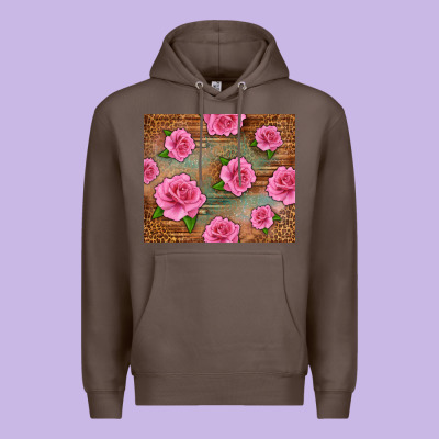 Western Pink Roses Premium Hoodie Designed By Lillyallendesigns