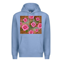 Colony Blue Western Pink Roses Premium Hoodie - LillyAllenDesigns