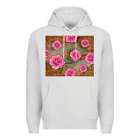 Dove Grey Western Pink Roses Premium Hoodie - LillyAllenDesigns