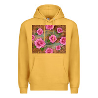 Mustard Western Pink Roses Premium Hoodie - LillyAllenDesigns