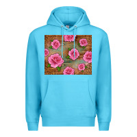 Ocean Blue Western Pink Roses Premium Hoodie - LillyAllenDesigns