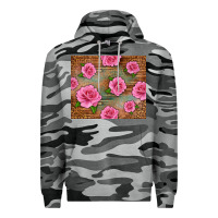 Slate Camo Western Pink Roses Premium Hoodie - LillyAllenDesigns