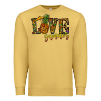 Antique Gold love summer pinapple Premium Sweatshirt - CowhideDigitalArt