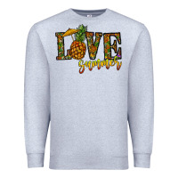 Heather Grey love summer pinapple Premium Sweatshirt - CowhideDigitalArt